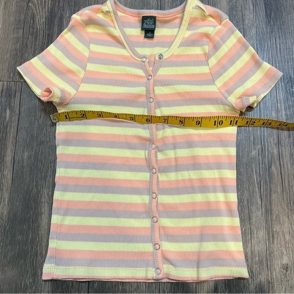 Women’s Striped Colorful Short Sleeves Top Size XS - Picture 7 of 8